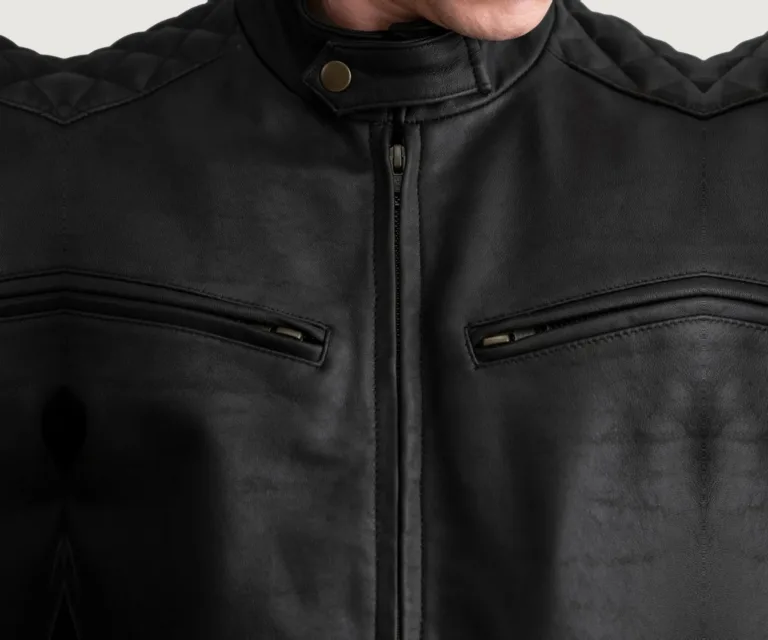 Sven Tumbled Brown Leather Bomber Jacket — view 5