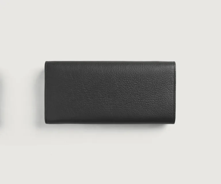 Taylor Black Leather Continental Wallet Luxury Handcrafted Leather Accessory / Gift — Unfolded Internal Compartment Architecture