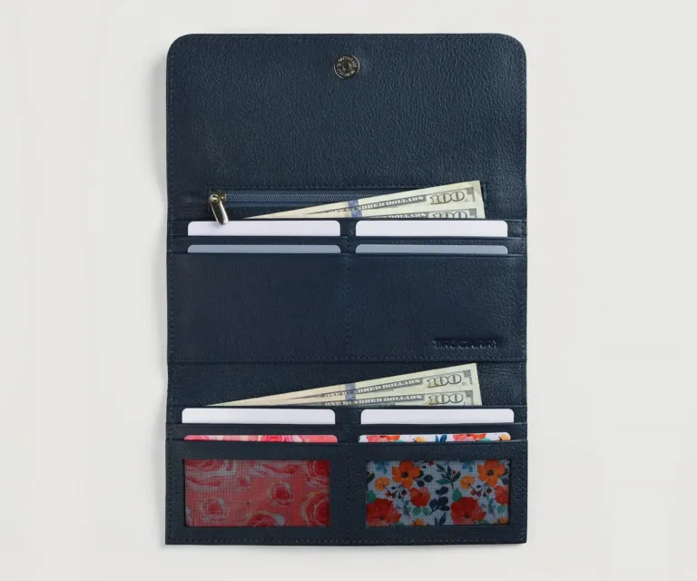 Taylor Blue Leather Continental Wallet Luxury Handcrafted Leather Accessory / Gift — Card Capacity & Daily Organization