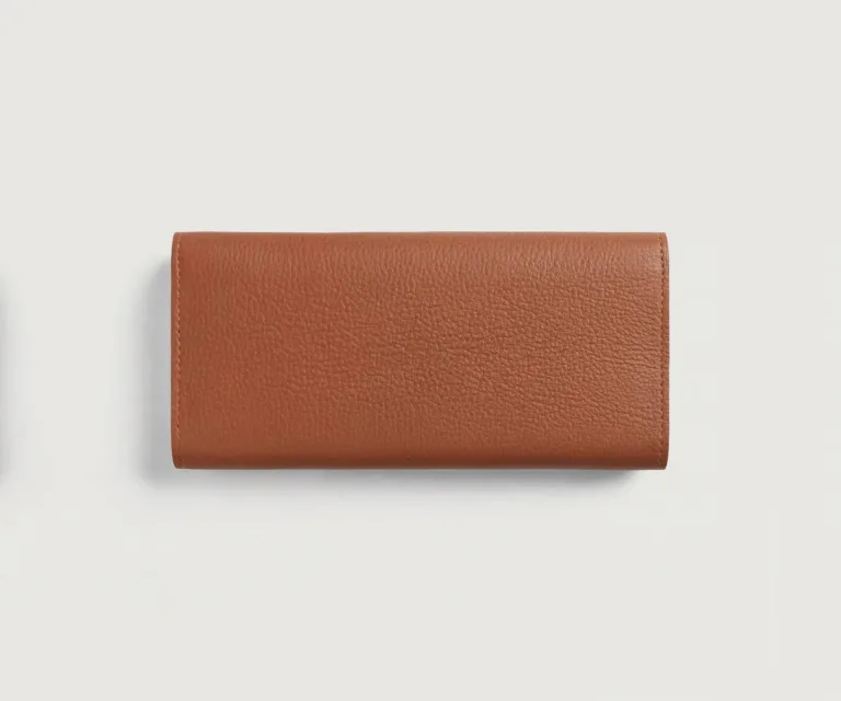 Taylor Brown Leather Continental Wallet Luxury Handcrafted Leather Accessory / Gift — Unfolded Internal Compartment Architecture