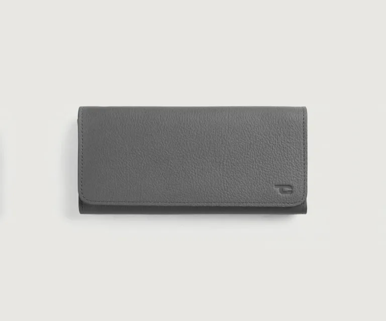 Taylor Grey Leather Continental Wallet Luxury Handcrafted Leather Accessory / Gift — Hero Product Display