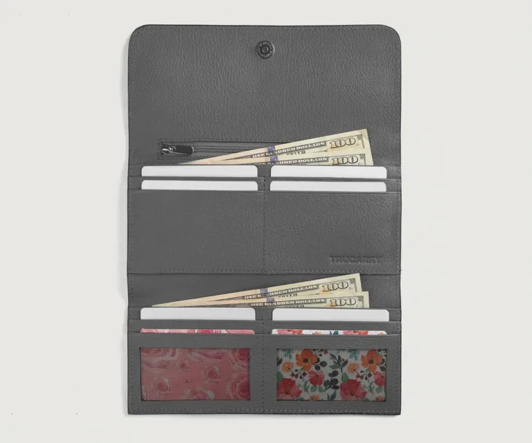 Taylor Grey Leather Continental Wallet Luxury Handcrafted Leather Accessory / Gift — Card Capacity & Daily Organization