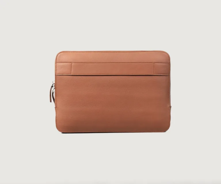 The Baxter Brown Leather Laptop Sleeve Luxury Handcrafted Leather Bag — Artisan Hardware & Zipper Craftsmanship