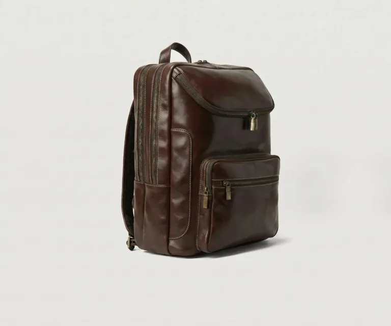The Bedford Vintage Brown Leather Backpack Luxury Handcrafted Leather Bag — Spacious Interior & Organization Layout