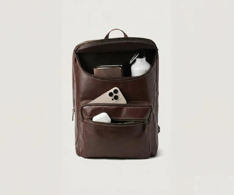 The Bedford Vintage Brown Leather Backpack Luxury Handcrafted Leather Bag — Artisan Hardware & Zipper Craftsmanship