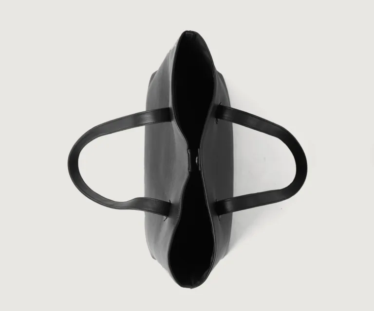 The Bianca Black Leather Tote Bag Luxury Handcrafted Women's Bag — Scale & Carrying Perspective Presentation