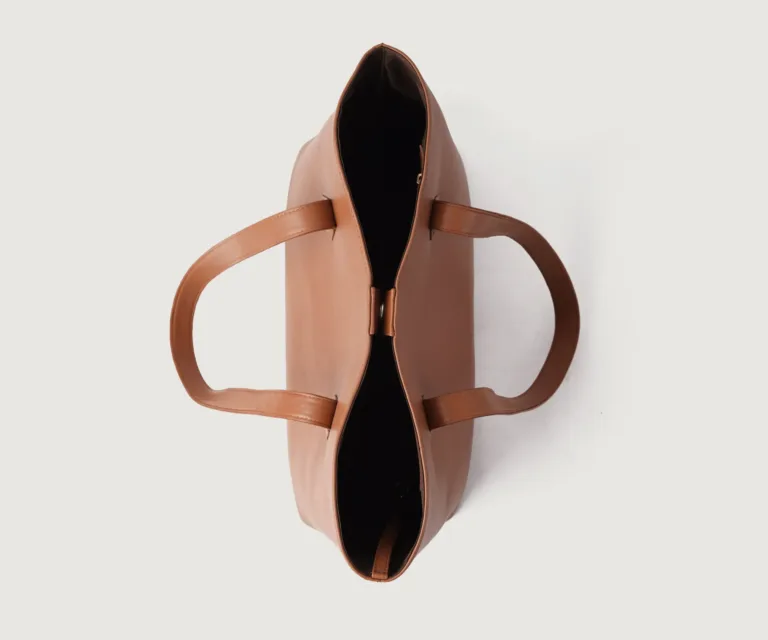 The Bianca Brown Leather Tote Bag Luxury Handcrafted Women's Bag — Scale & Carrying Perspective Presentation