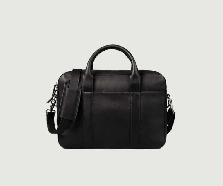 The Captain Black Leather Briefcase Luxury Handcrafted Leather Bag — Front Exterior Hero Presentation