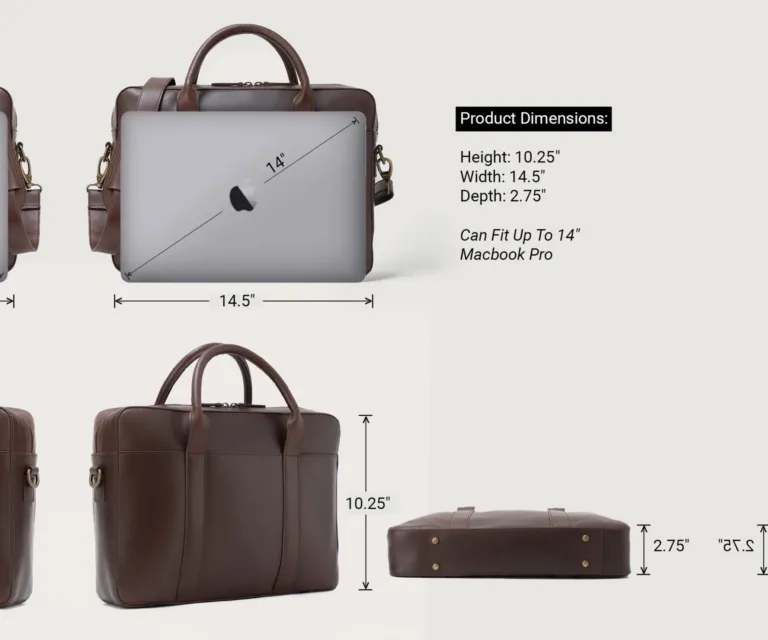 The Captain Vintage Brown Leather Briefcase Luxury Handcrafted Leather Bag — Spacious Interior & Organization Layout