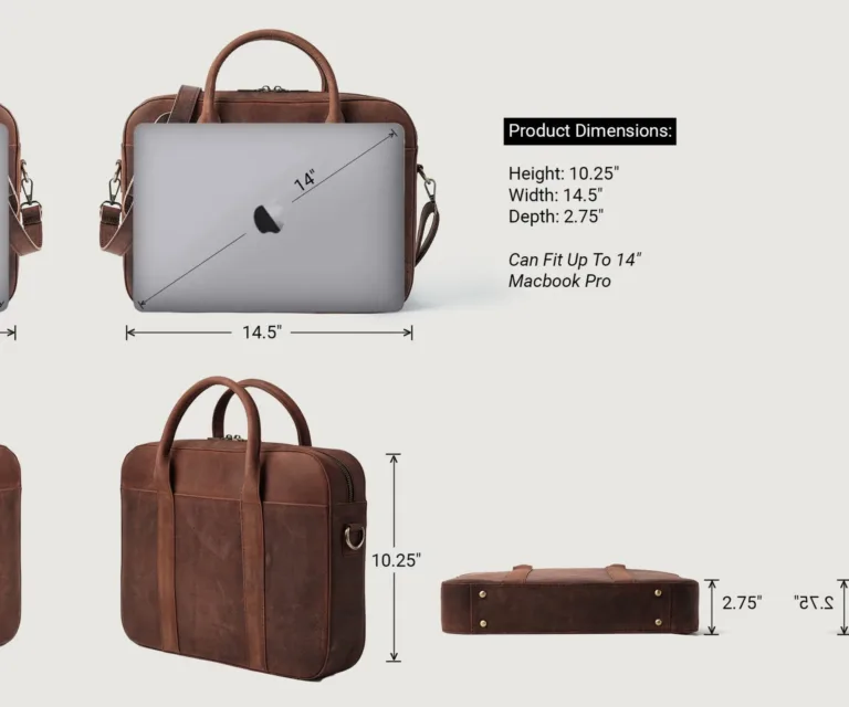 The Captain Vintage Distressed Brown Leather Briefcase Luxury Handcrafted Leather Bag — Spacious Interior & Organization Layout