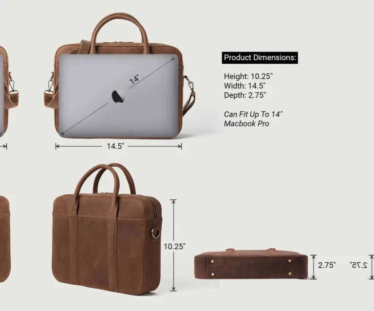 The Captain Vintage Tan Brown Leather Briefcase Luxury Handcrafted Leather Bag — Spacious Interior & Organization Layout