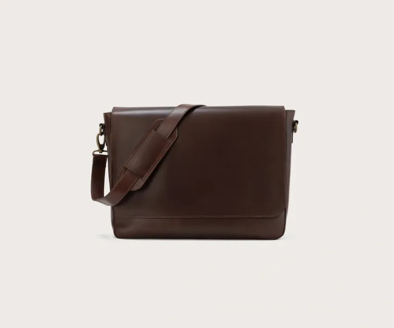 The Carismatico Vintage Brown Leather Messenger Bag Luxury Handcrafted Leather Bag — Front Exterior Hero Presentation