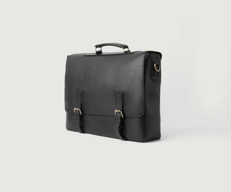 The Cristoph Black Leather Messenger Bag Luxury Handcrafted Leather Bag — Artisan Hardware & Zipper Craftsmanship