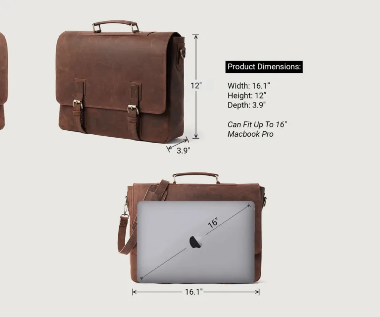 The Cristoph Vintage Distressed Brown Leather Messenger Bag Luxury Handcrafted Leather Bag — Spacious Interior & Organization Layout