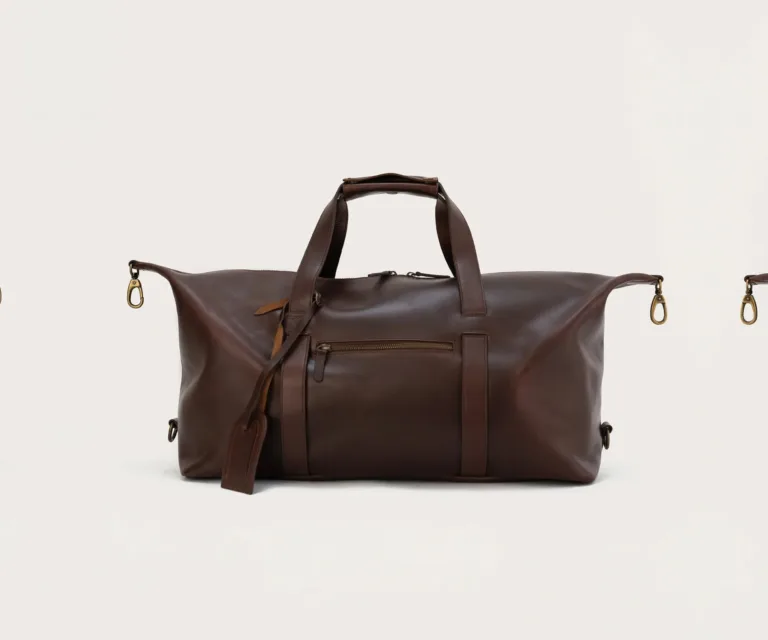 The Dale Vintage Brown Leather Duffle Bag Luxury Handcrafted Leather Bag — Front Exterior Hero Presentation