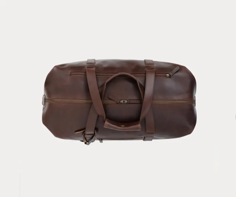 The Dale Vintage Brown Leather Duffle Bag Luxury Handcrafted Leather Bag — Spacious Interior & Organization Layout