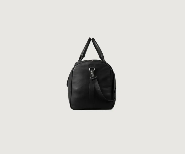 The Darrio Black Leather Duffle Bag — Full Editorial Model Presentation