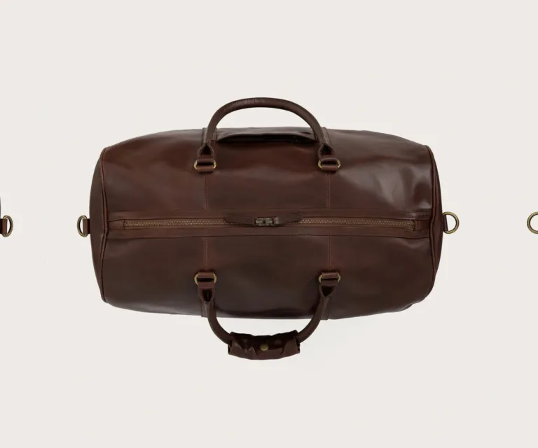 The Darrio Vintage Brown Leather Duffle Bag Luxury Handcrafted Leather Bag — Artisan Hardware & Zipper Craftsmanship