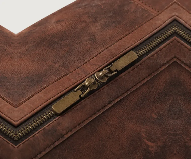 The Darrio Vintage Distressed Brown Leather Duffle Bag Luxury Handcrafted Leather Bag — Scale & Carrying Perspective Presentation