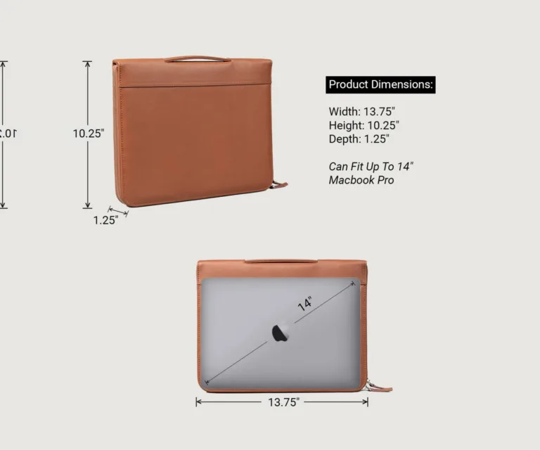 The Eclectic Brown Leather Folio Organizer — Front Detail Macro