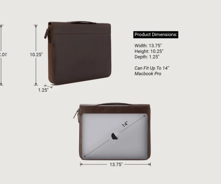 The Eclectic Vintage Brown Leather Folio Organizer Luxury Handcrafted Leather Bag — Spacious Interior & Organization Layout