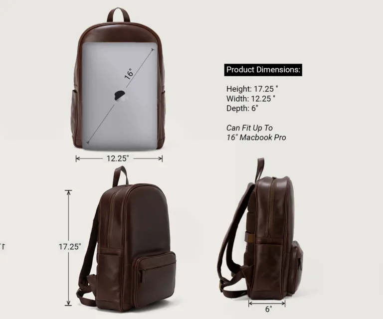 The Philos Vintage Brown Leather Backpack Luxury Handcrafted Leather Bag — Spacious Interior & Organization Layout