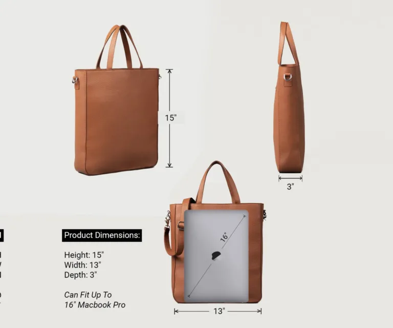 The Poet Brown Leather Tote Bag Luxury Handcrafted Leather Bag — Spacious Interior & Organization Layout