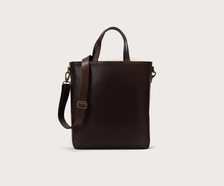 The Poet Vintage Brown Leather Tote Bag Luxury Handcrafted Leather Bag — Front Exterior Hero Presentation