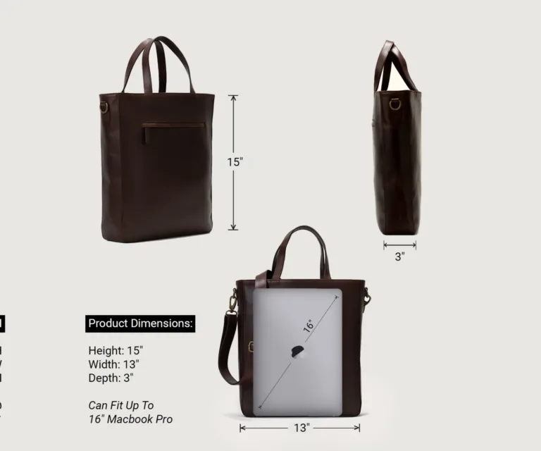 The Poet Vintage Brown Leather Tote Bag Luxury Handcrafted Leather Bag — Spacious Interior & Organization Layout