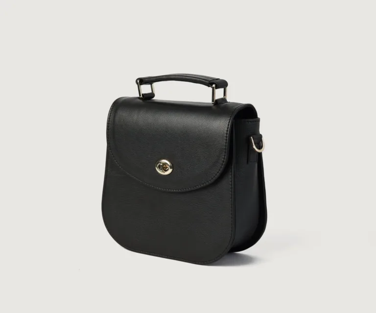 The Sandra Black Leather Saddle Bag Luxury Handcrafted Women's Bag — Spacious Interior & Organization Layout