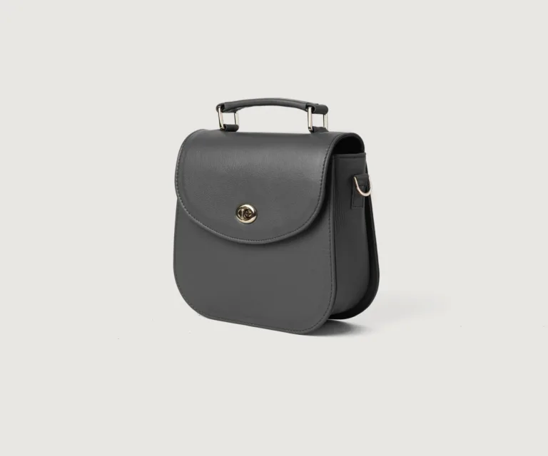 The Sandra Grey Leather Saddle Bag Luxury Handcrafted Women's Bag — Spacious Interior & Organization Layout