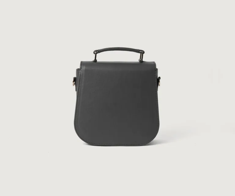The Sandra Grey Leather Saddle Bag Luxury Handcrafted Women's Bag — Artisan Hardware & Zipper Craftsmanship