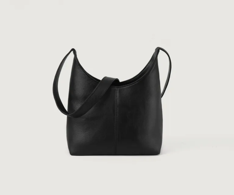 The Stefani Black Leather Hobo Bag Luxury Handcrafted Women's Bag — Front Exterior Hero Presentation