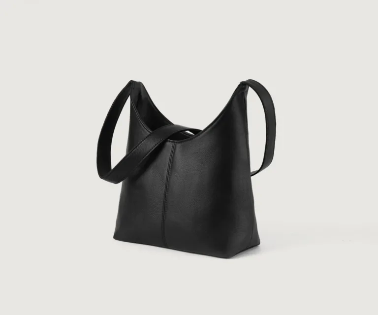 The Stefani Black Leather Hobo Bag Luxury Handcrafted Women's Bag — Spacious Interior & Organization Layout