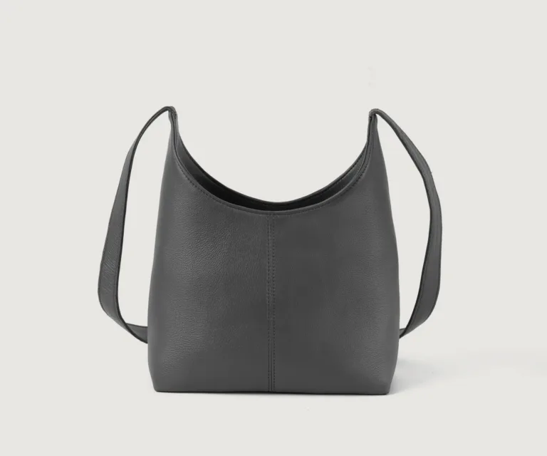The Stefani Grey Leather Hobo Bag Luxury Handcrafted Women's Bag — Spacious Interior & Organization Layout