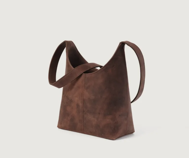 The Stefani Vintage Distressed Brown Leather Hobo Bag Luxury Handcrafted Women's Bag — Spacious Interior & Organization Layout