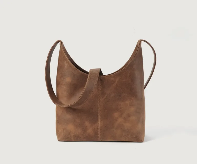 The Stefani Vintage Tan Brown Leather Hobo Bag Luxury Handcrafted Women's Bag — Front Exterior Hero Presentation