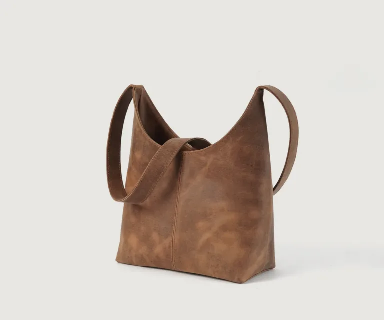 The Stefani Vintage Tan Brown Leather Hobo Bag Luxury Handcrafted Women's Bag — Artisan Hardware & Zipper Craftsmanship