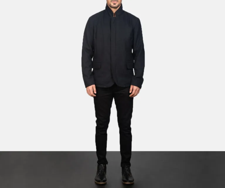 Thomas Black Wool Jacket — Quarter Angle Profile & Contoured Sleeve Detail