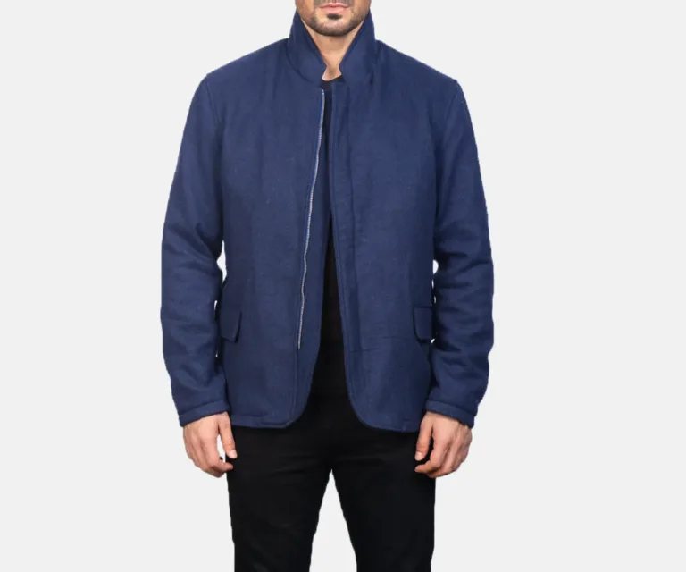 Thomas Blue Wool Jacket — Rear Back View & Tailored Hemline