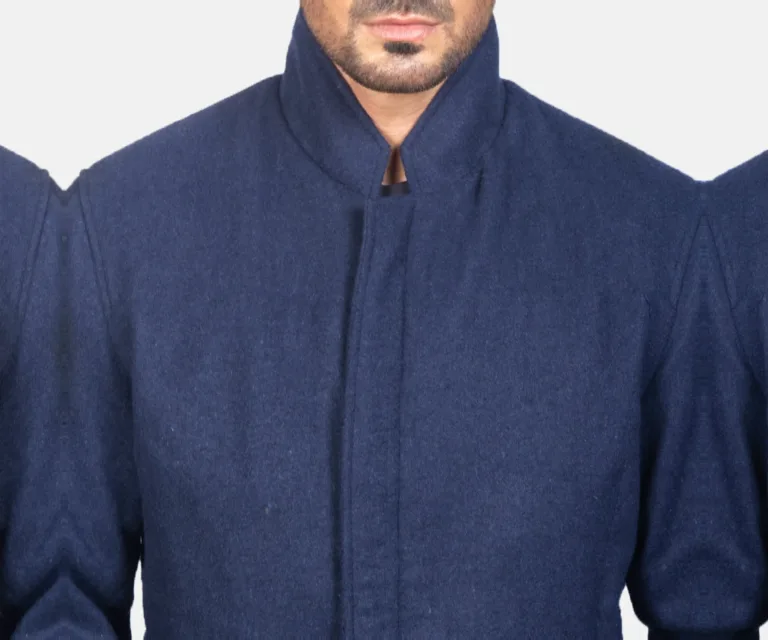 Thomas Blue Wool Jacket — Full-Length Model Editorial Presentation