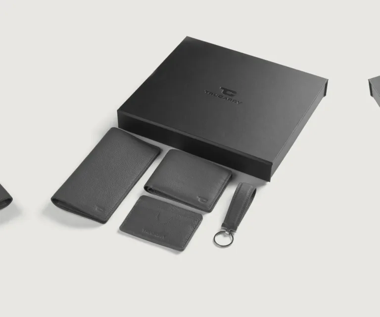 Timeless Taylen Grey Leather Gift Set — Front Hero View