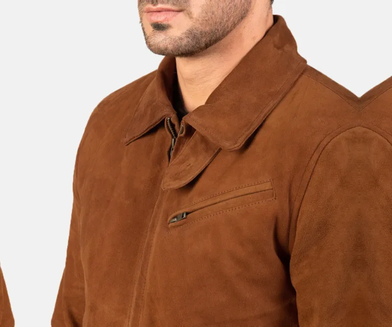Tomchi Tan Suede Leather Jacket — view 5