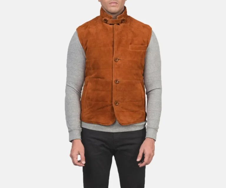 Tony Brown Suede Vest — Rear Back View & Clean Tailored Hemline