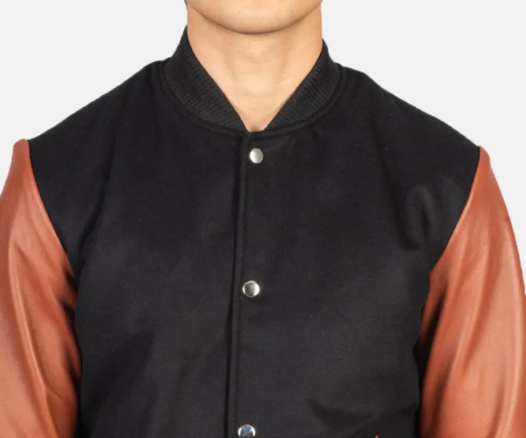 Vaxton Brown Hybrid Varsity Jacket — view 6