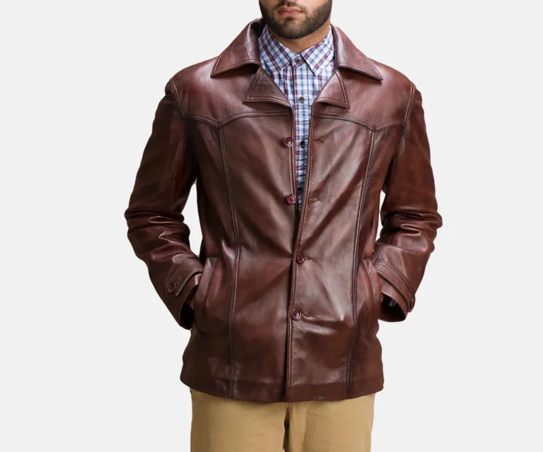 Vincent Alley Brown Leather Jacket — view 2