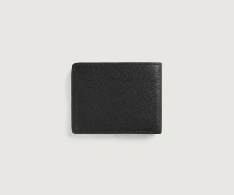 Voren Black Leather Bi-fold Wallet Luxury Handcrafted Leather Accessory / Gift — Unfolded Internal Compartment Architecture