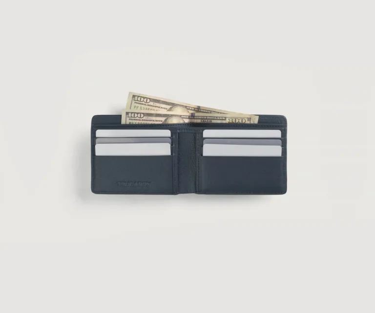 Voren Blue Leather Bi-fold Wallet Luxury Handcrafted Leather Accessory / Gift — Card Capacity & Daily Organization