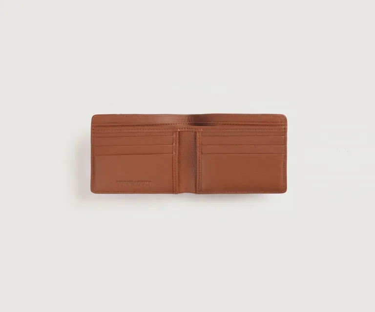 Voren Brown Leather Bi-fold Wallet Luxury Handcrafted Leather Accessory / Gift — Burnished Edge Craftsmanship & Slim Profile
