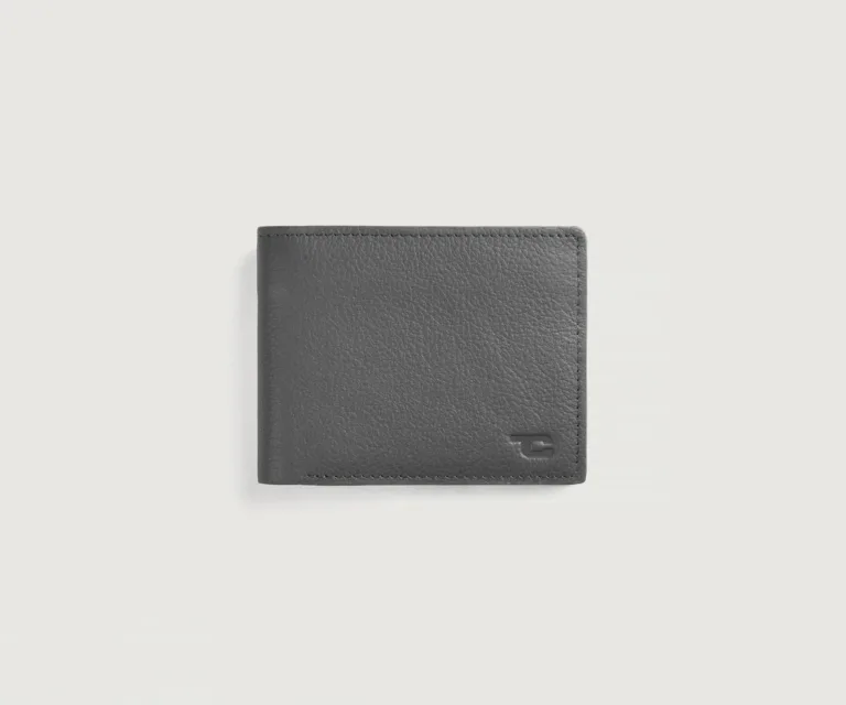 Voren Grey Leather Bi-fold Wallet Luxury Handcrafted Leather Accessory / Gift — Hero Product Display